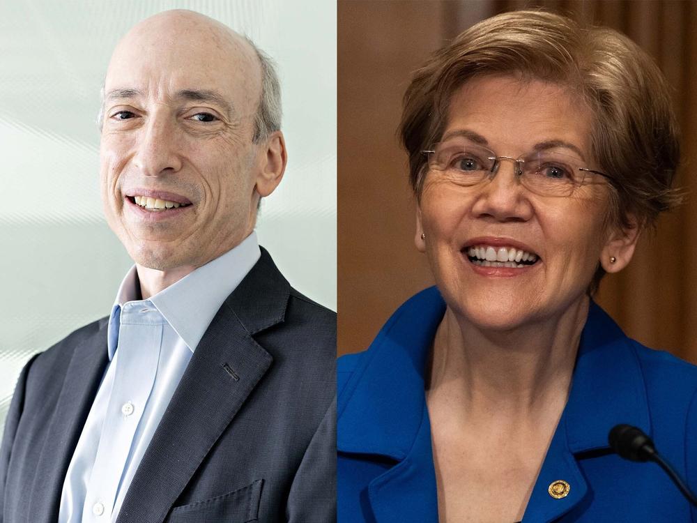 From left to right: Sen. Cynthia Lummis, R-Wyoming; Securities and Exchange Commission Chairman Gary Gensler; and Sen. Elizabeth Warren, D-Mass. All three are likely to play important roles as the country starts to shape regulations for cryptocurrencies such as Bitcoin.