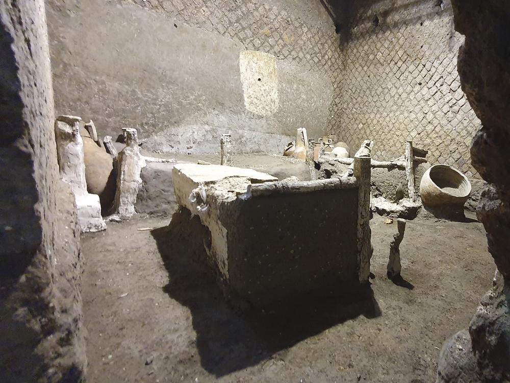 A view of the latest finding in Pompeii, Italy. Italy's culture minister, Dario Franceschini, said the find was 