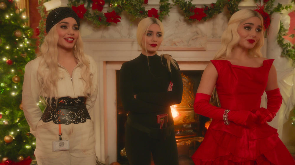 Vanessa Hudgens, Vanessa Hudgens and Vanessa Hudgens star in <em>The Princess Switch 3: Romancing The Star</em>.