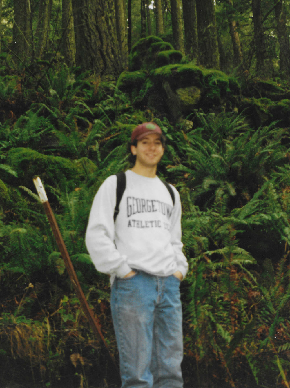 Kevin Aaron on a hike in the mid 90s in Oregon, where he attended college.