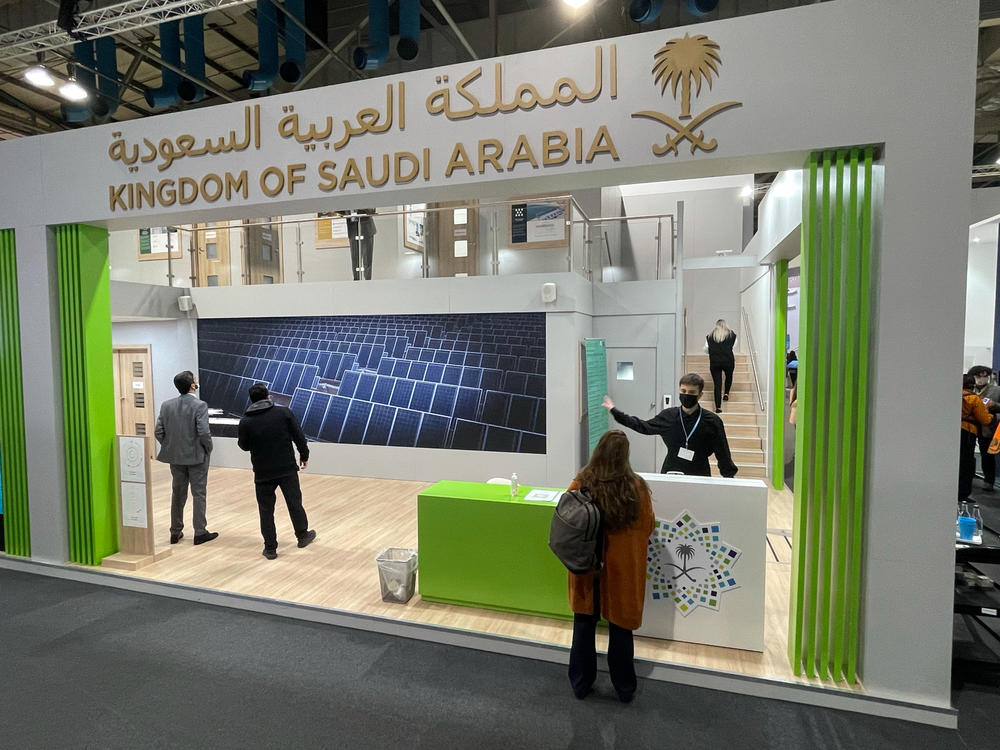 Saudi Arabia, a major oil producer, has a pavilion at the climate summit.