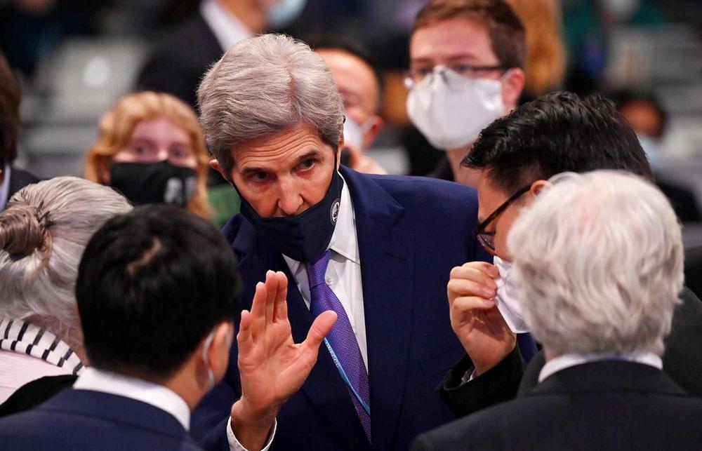 U.S. Climate Envoy John Kerry negotiates on the last day of the COP26 climate summit. Many nations said they were walking away disappointed, but supported the agreement to keep climate action moving forward.