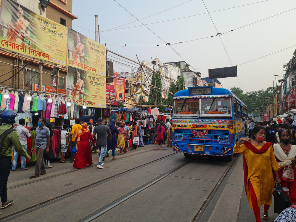 A street scene in modern-day Kolkata, a city in eastern India that has taken in Afghan migrants and refugees for generations. Previously known as Calcutta, it was also Rabindranath Tagore's hometown and the setting for one of his most famous short stories, 