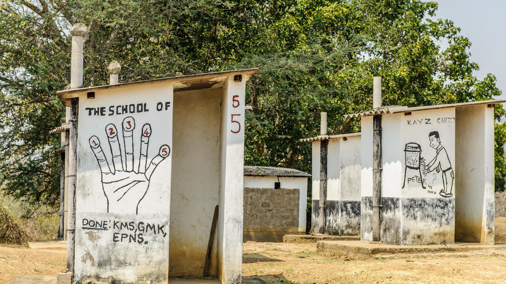 Jason Mulikita took this photo at the Nansenga School in Chikankata, Zambia. The hand, he says, represents the five key points in the day when one should wash their hands — including after using the toilet.