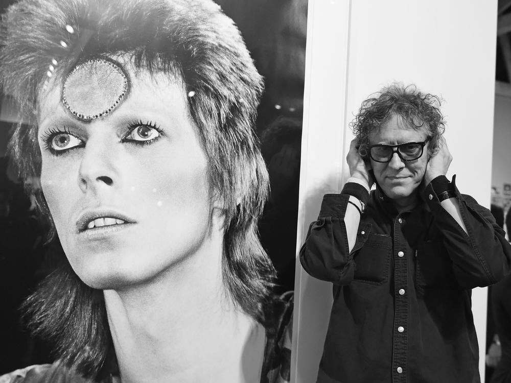 Photographer Mick Rock at the opening reception for <em>Mick Rock: Shooting For Stardust - The Rise Of David Bowie & Co.</em> in Los Angeles in 2015.