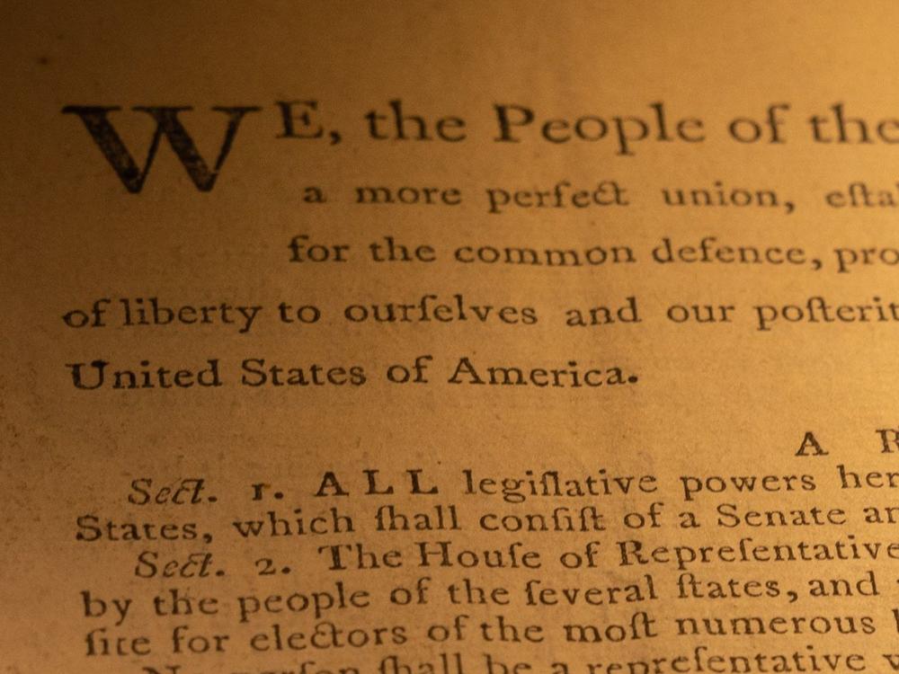 A copy from the first printing of the U.S. Constitution sold for more than $43 million Thursday night — a world record for a historical document at auction, Sotheby's said.
