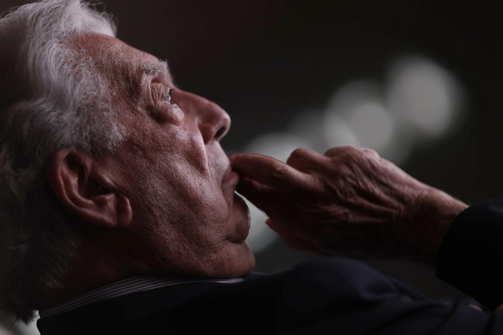 Mario Vargas Llosa is seen during the inauguration of the XIV Atlantic Forum 'Ibero-America: democracy and freedom in hard times', on July 9, 2021, at Casa America, Madrid.