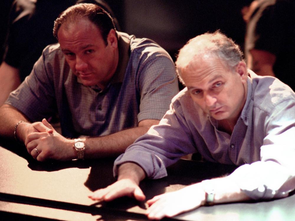 James Gandolfini and <em>The Sopranos</em> creator David Chase.
