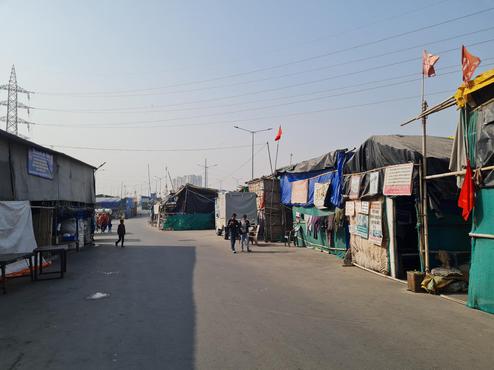 Scenes from a farmers' protest camp on the eastern outskirts of India's capital. At its fullest, residents say this camp held more than 2 million farmers. But crowds have thinned after a year of protests, and after Prime Minister Narendra Modi capitulated to the farmers' demands, and indicated he will repeal three controversial farm laws.