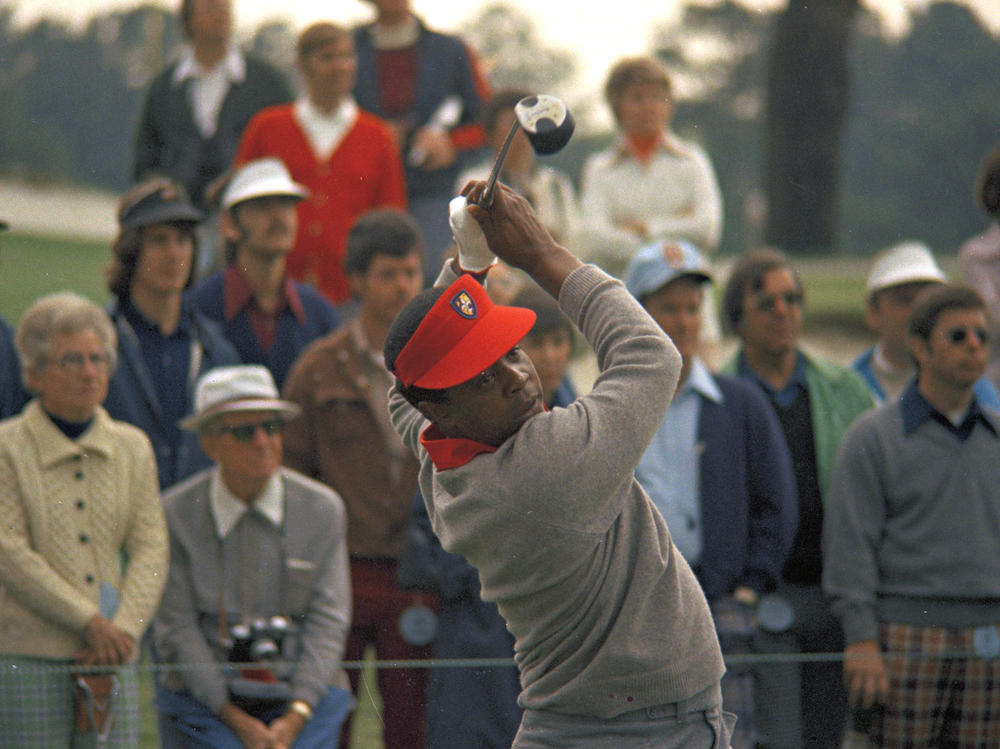 Lee Elder (shown here playing at the Masters in 1975) turned pro in 1959, joining the United Golf Association, a tour specifically for African American golfers who were prohibited from the PGA Tour due to its 