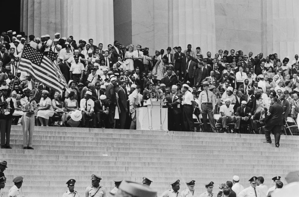 Josephine Baker speaking at the March on Washington for Jobs and Freedom, Washington, D.C, in 1963.