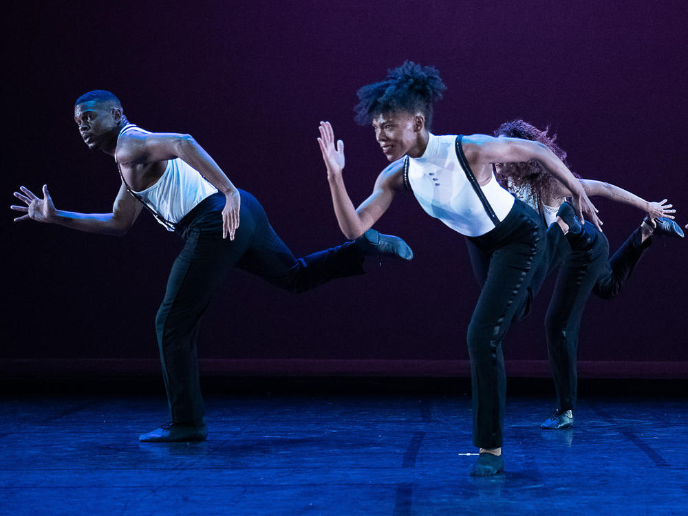 Alvin Ailey dancers Solomon Dumas, Samantha Figgins and Belen Indhira Pereyra in Robert Battle's dance 