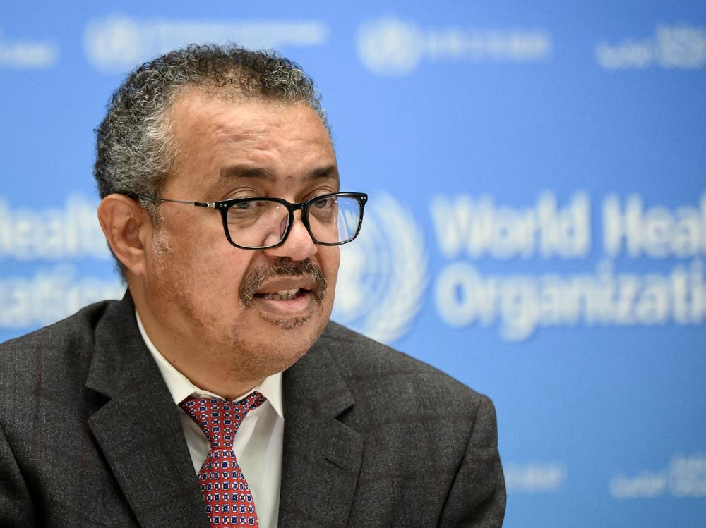 World Health Organization Director-General Tedros Adhanom Ghebreyesus speaks at the WHO headquarters in Geneva on Oct. 18.