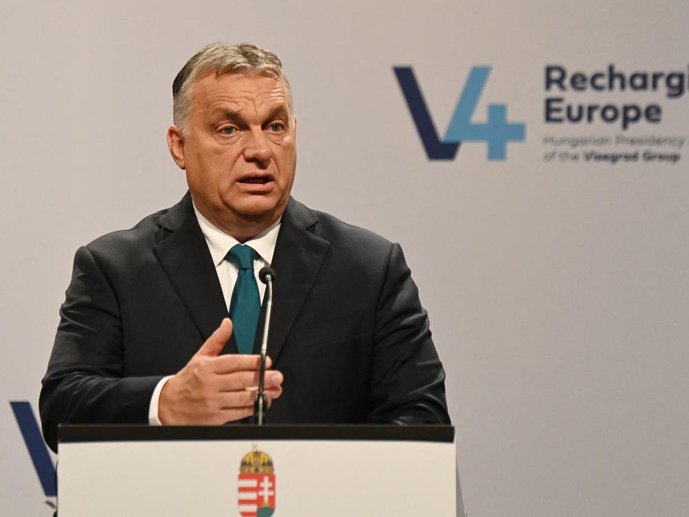Hungary's Prime Minister Viktor Orbán gives a press conference following a meeting of prime ministers of central Europe's informal body of cooperation, called the Visegrad Group (V4) in Budapest, Hungary, last month.