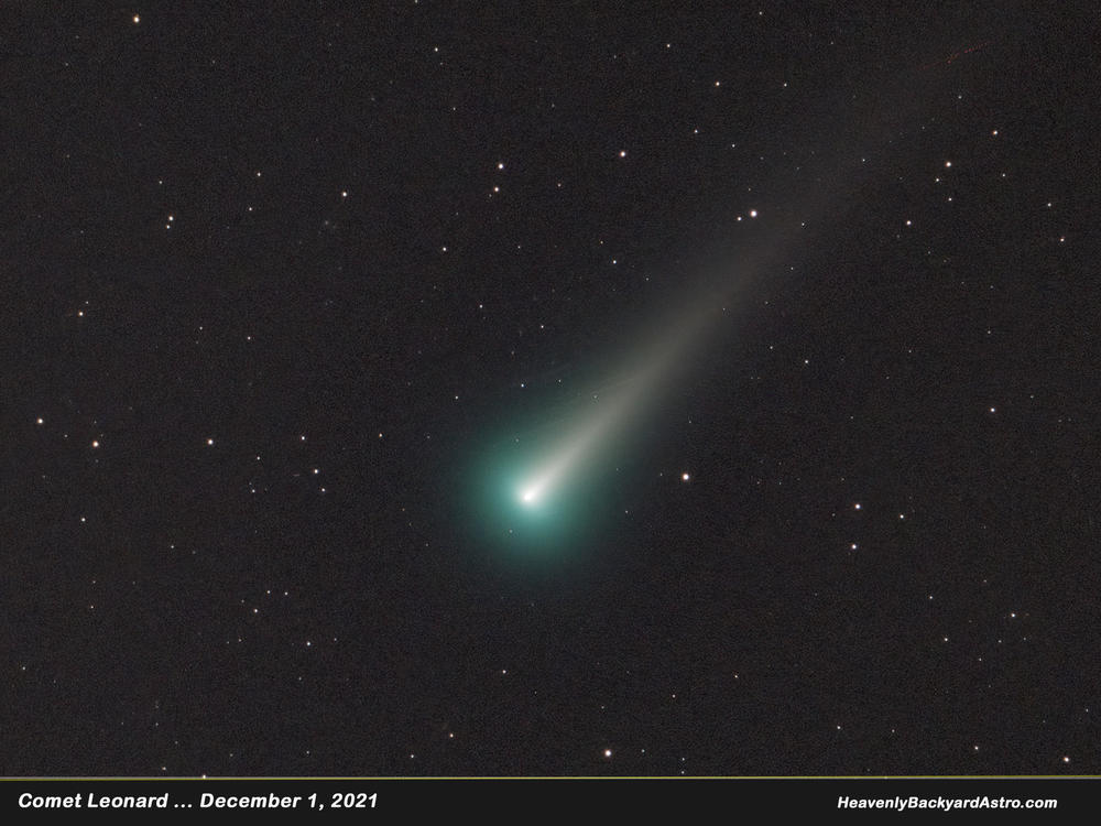 Comet Leonard is photographed from Savannah, Ga., between 5 and 6 a.m. on Wednesday.
