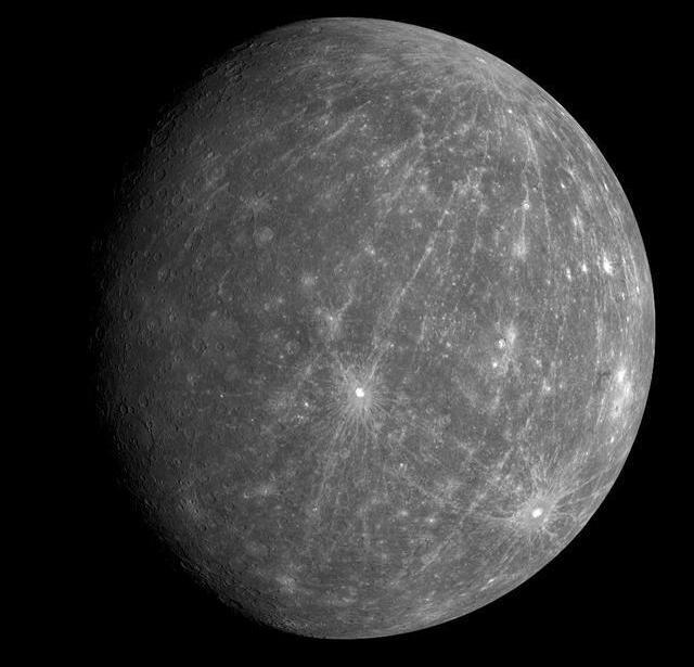 Mercury, our solar system's innermost, unusually iron-rich planet.