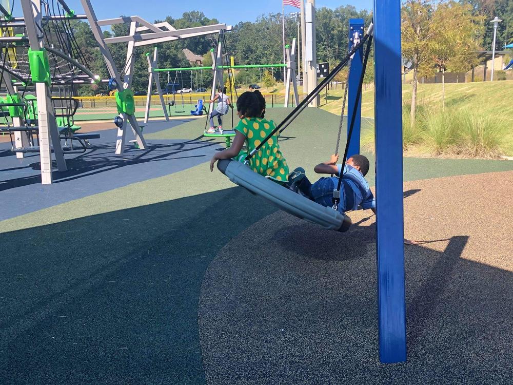 Carleigh and Alexander Duckworth get some play time as part of their homeschooling day. Their mother, Jennifer Duckworth, is a co-founder of Black Homeschoolers of Birmingham.