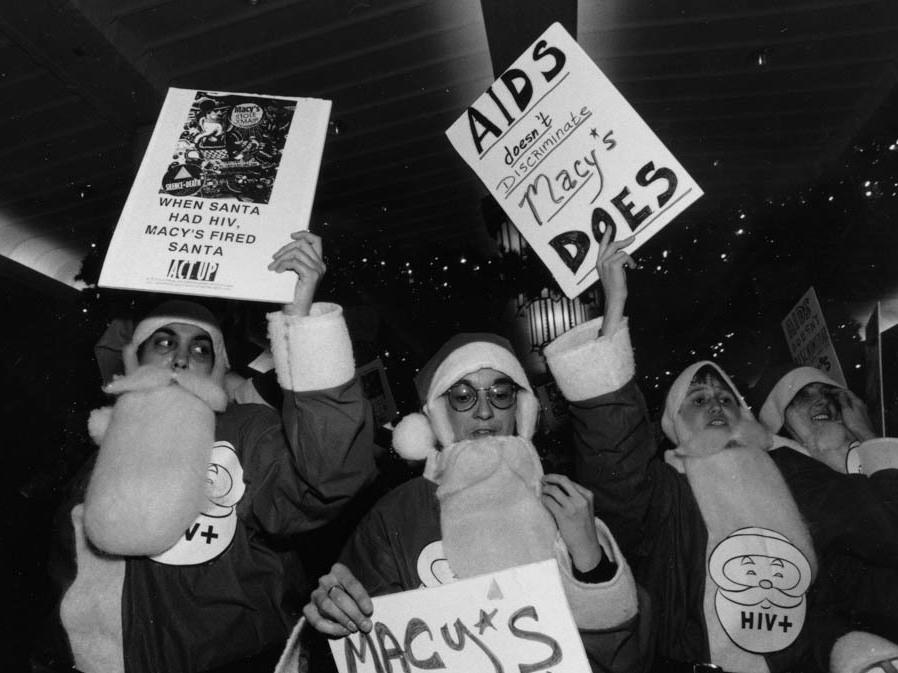 The ACT UP Action Tours activists protested at the Macy's 34th St Store in New York City on Nov. 29, 1991.