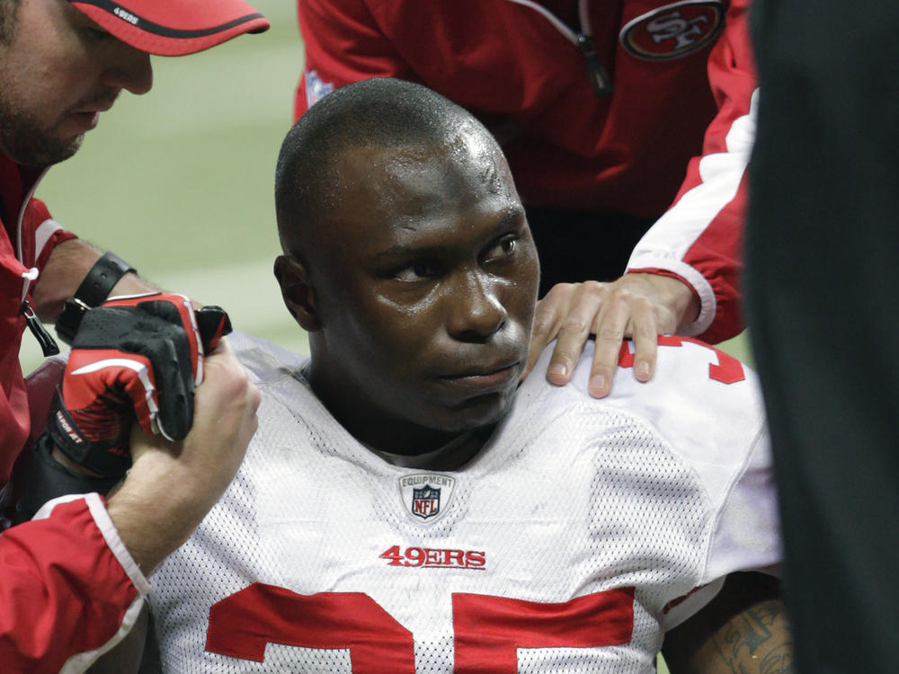 Former San Francisco 49ers cornerback Phillip Adams, pictured in this 2010 photo, had CTE, a degenerative brain disease. Authorities say he shot and killed six people earlier this year before killing himself.