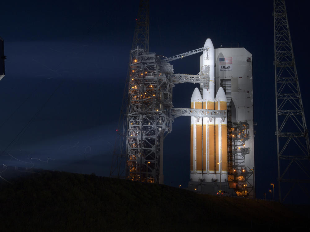 In this 2018 handout provided by NASA, the United Launch Alliance Delta IV Heavy rocket prepares to launch with the Parker Solar Probe onboard.