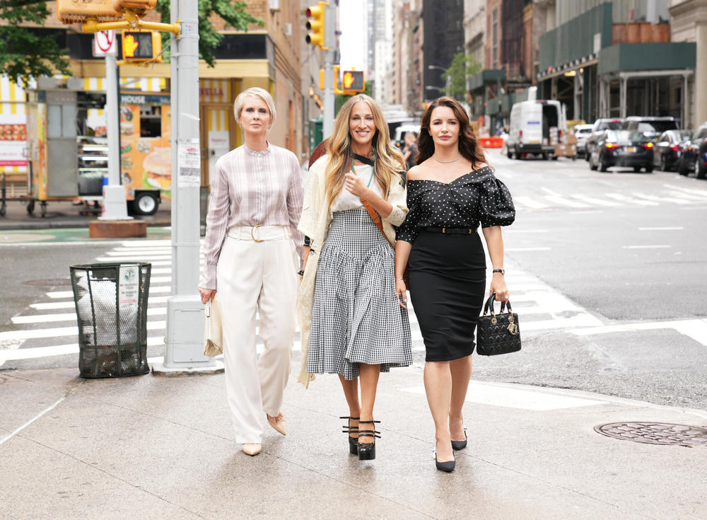 In <em>And Just Like That,</em> Cynthia Nixon, Sarah Jessica Parker and Kristin Davis reprise their roles as Miranda Hobbes, Carrie Bradshaw and Charlotte York from the original <em>Sex and the City </em>series. While many things have changed, the topline fashion has not.