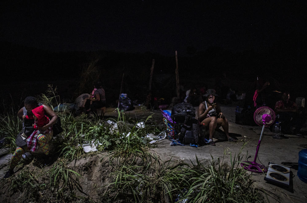 Haitian migrants in a roadside encampment in Tapachula, waiting for buses north.