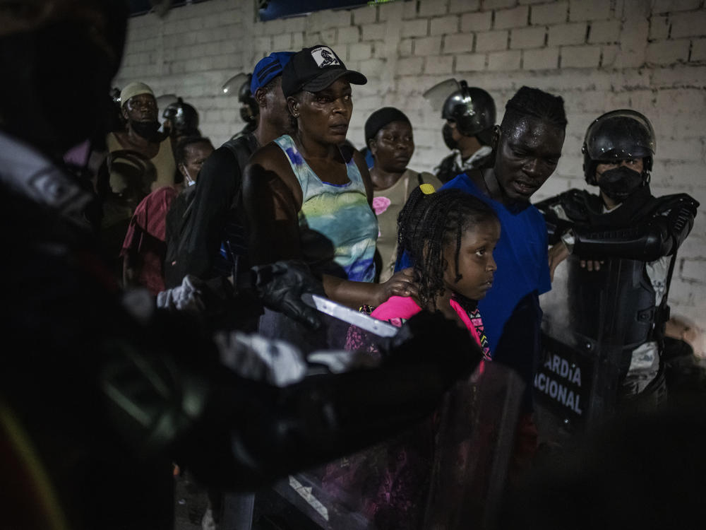 Haitian migrants boarding buses in Tapachula. Their encampment has been plagued with a lack of water, food and sanitation.