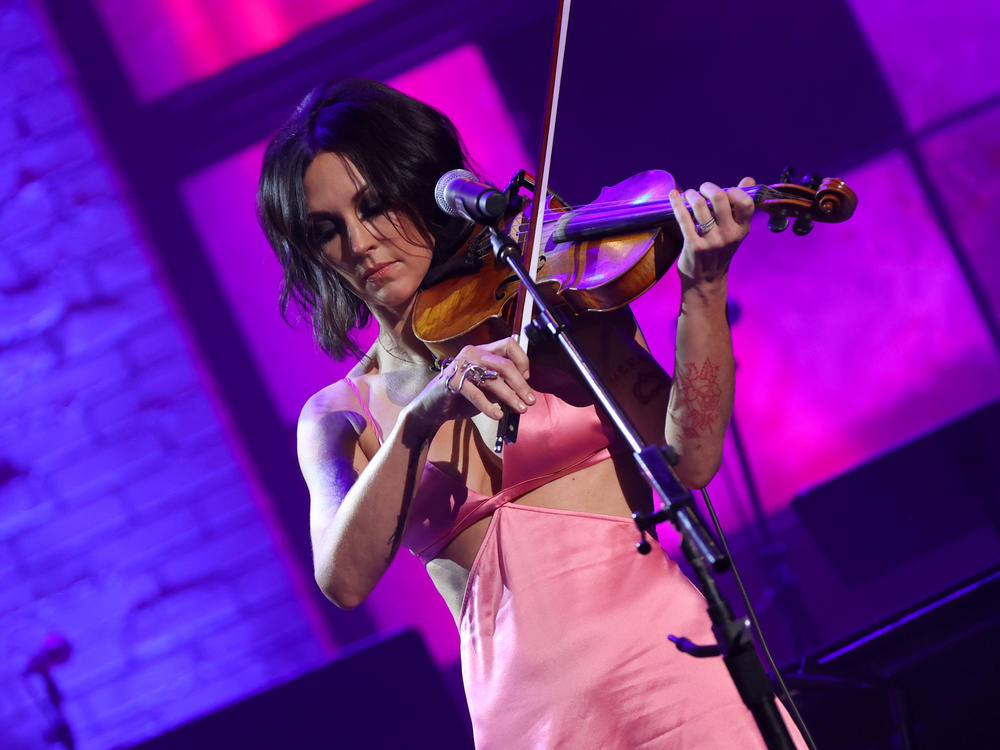 Amanda Shires, performing during the Americana Awards at Ryman Auditorium on Sept. 22, 2021 in Nashville.