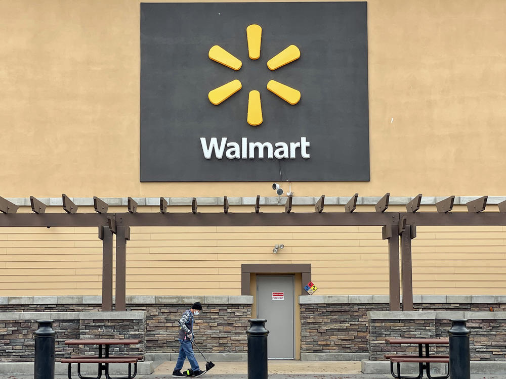 A sign is posted in front of a Walmart store in American Canyon, Calif. The state has filed a lawsuit against Walmart for allegedly disposing of hazardous waste, state officials announced.