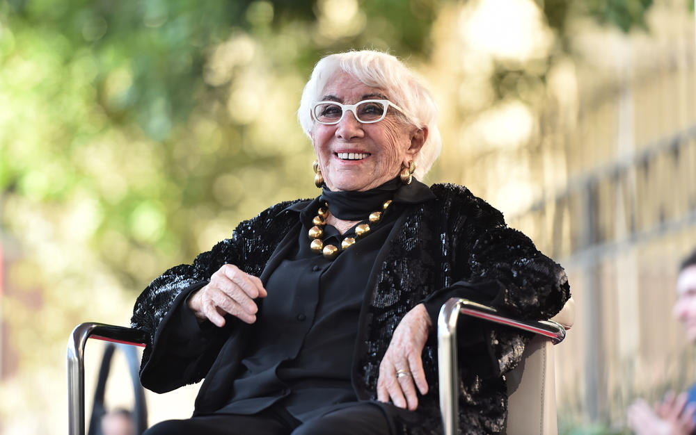 Lina Wertmuller at a ceremony honoring her with a star on the Hollywood Walk of Fame in Los Angeles, October 2019.