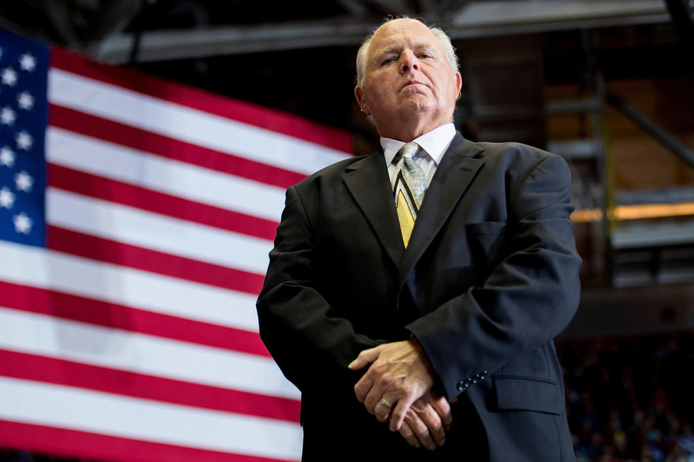 Rush Limbaugh at a Make America Great Again rally in Cape Girardeau, Mo., November 2018.