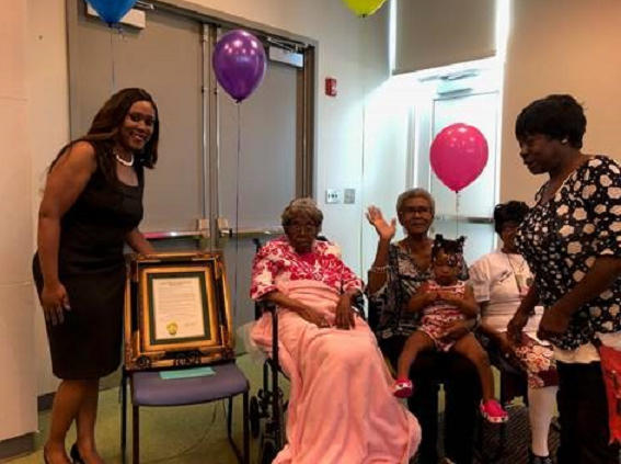 Hester Ford at her birthday celebration in 2019.