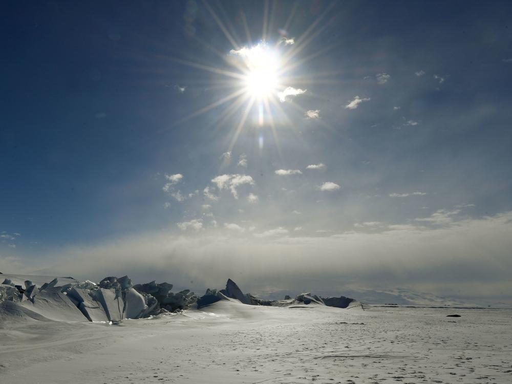 A frozen section of the Ross Sea at Scott Base in Antarctica on Nov. 12, 2016. Britain's Preet Chandi made history by trekking 700 miles from Hercules Inlet to the South Pole in an unsupported expedition.