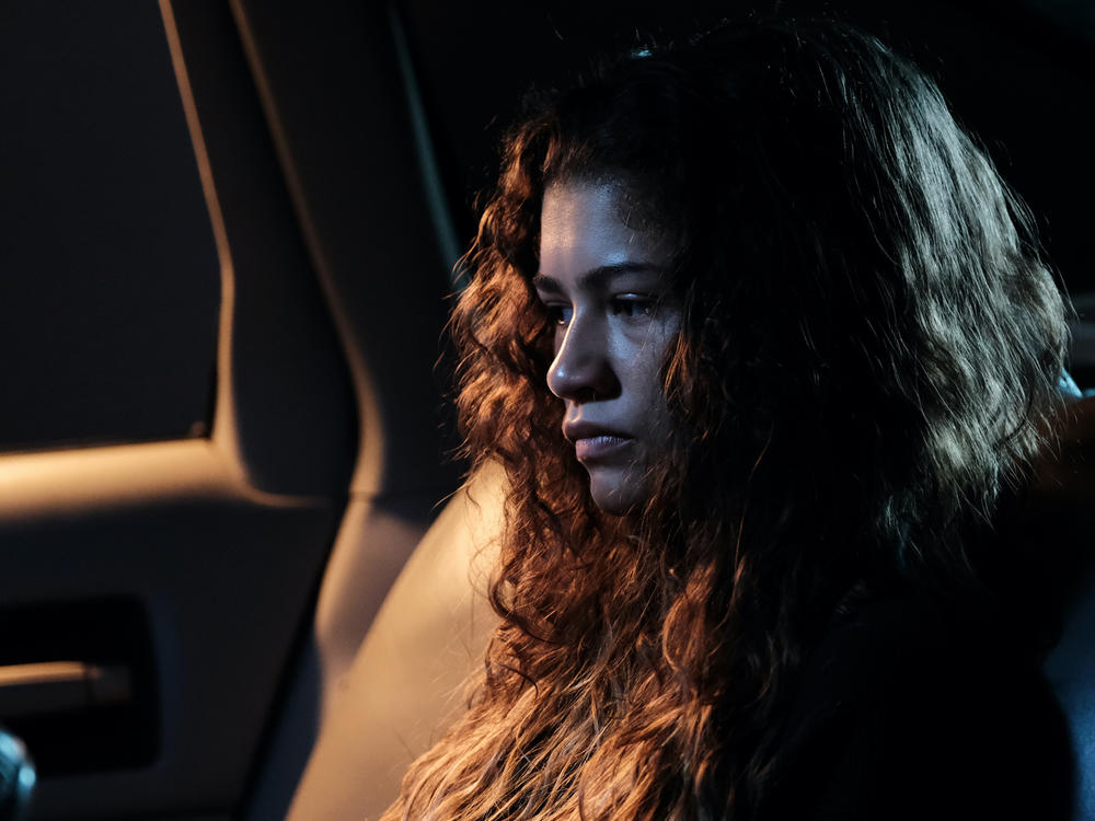 Zendaya plays Rue Bennett, a teenager struggling with substance use disorder, in HBO's Euphoria.