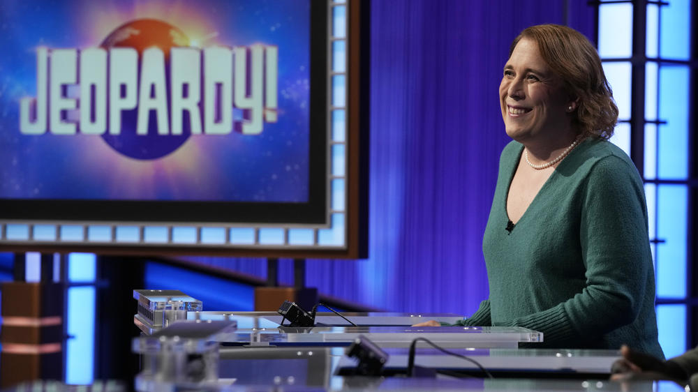 Amy Schneider said she credits her parents for nurturing her love of learning and her lifelong obsession with <em>Jeopardy!</em>