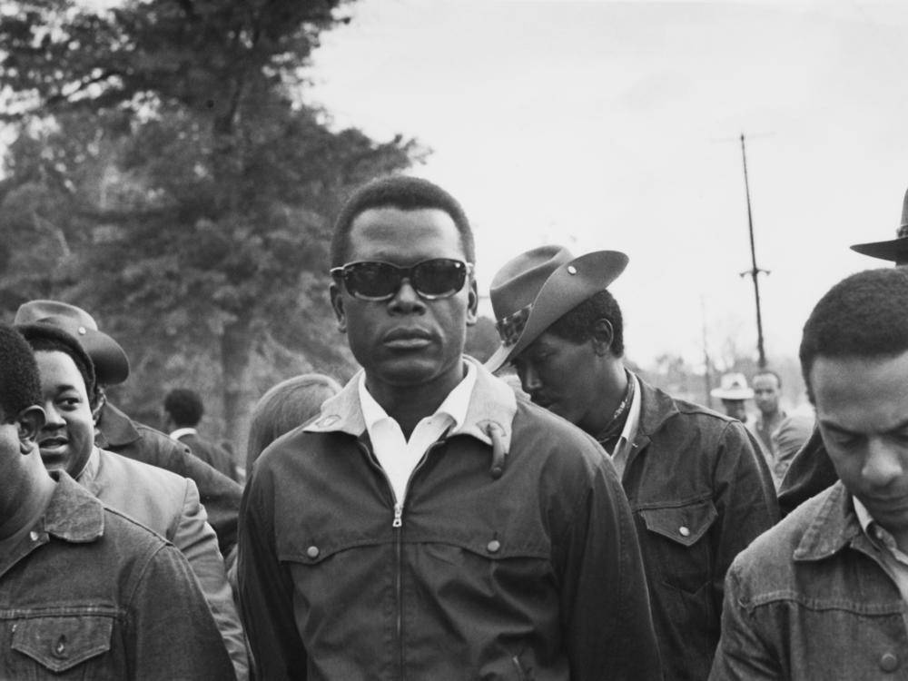 Bahamian-American actor and civil rights activist Sidney Poitier supporting the Poor People's Campaign at Resurrection City in Washington, DC, May 1968.