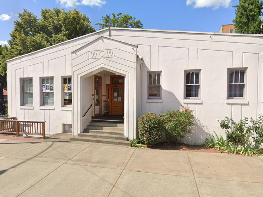The front of WOW Hall in Eugene, Ore., is seen in a photo taken from Google Maps Street View. The hall was the site of a mass shooting on Friday.
