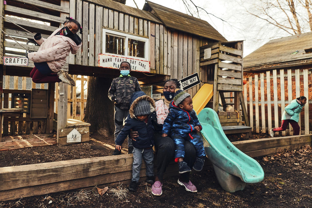 Ngoh cares for children at her home in West Haven. She said they spend a lot of time outdoors, no matter the weather.