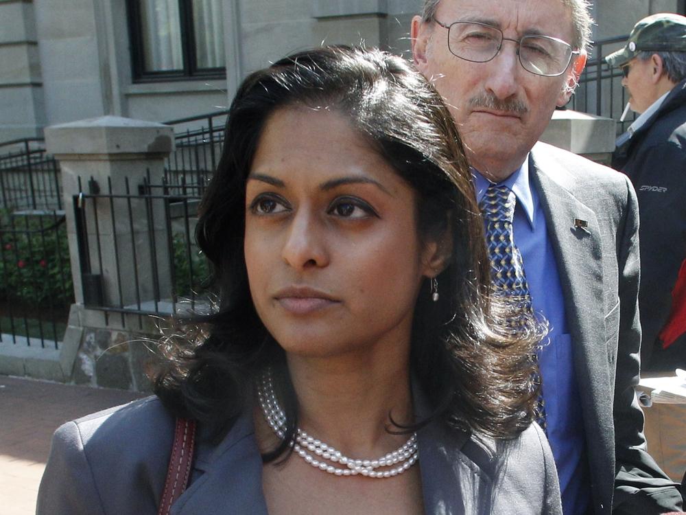 Nusrat Choudhury, lead attorney for the National ACLU National Security Program, speaks with reporters following oral arguments on the ACLU No Fly List challenge, in Portland, Ore., on May 11, 2012. President Biden has nominated Choudhury to be a federal judge in the Eastern District of New York.
