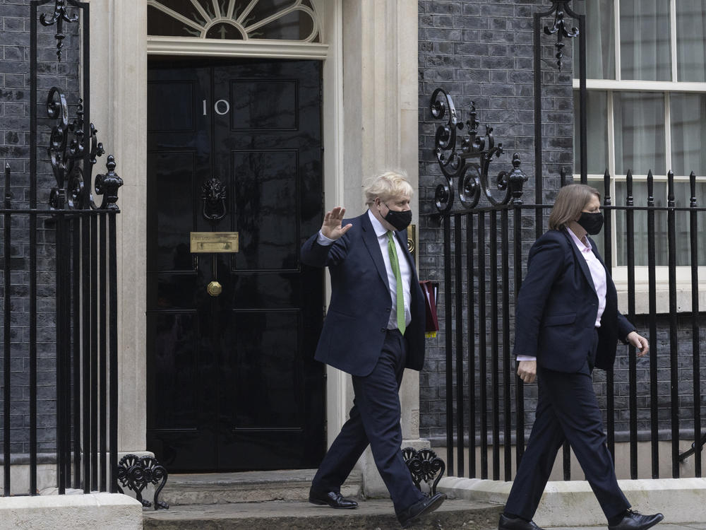 Prime Minister Boris Johnson leaves 10 Downing St. in London on Wednesday. Speculation over a vote of no confidence in his leadership mounts.