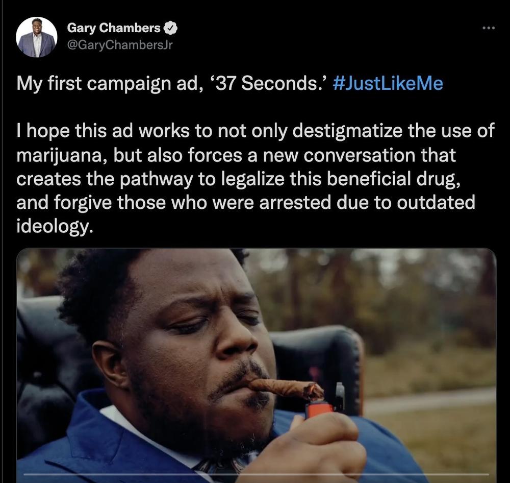 Gary Chambers in his ad 