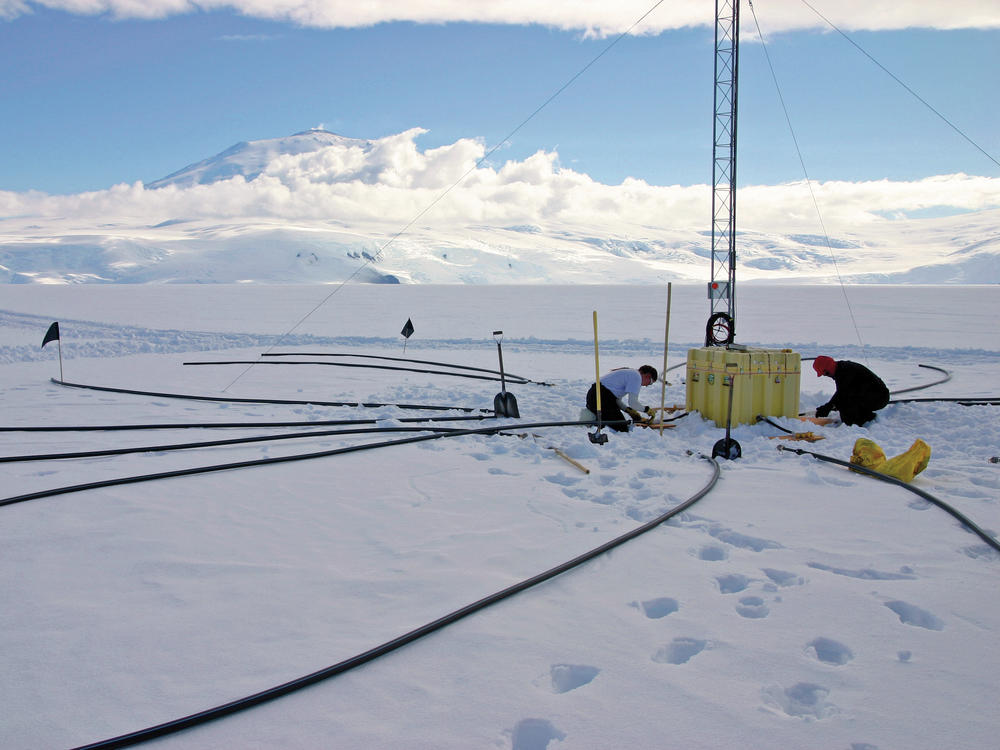 An infrasound station in Antarctica, designed to detect nuclear weapons tests. The Tonga eruption was so powerful that it was picked up on the remote continent.