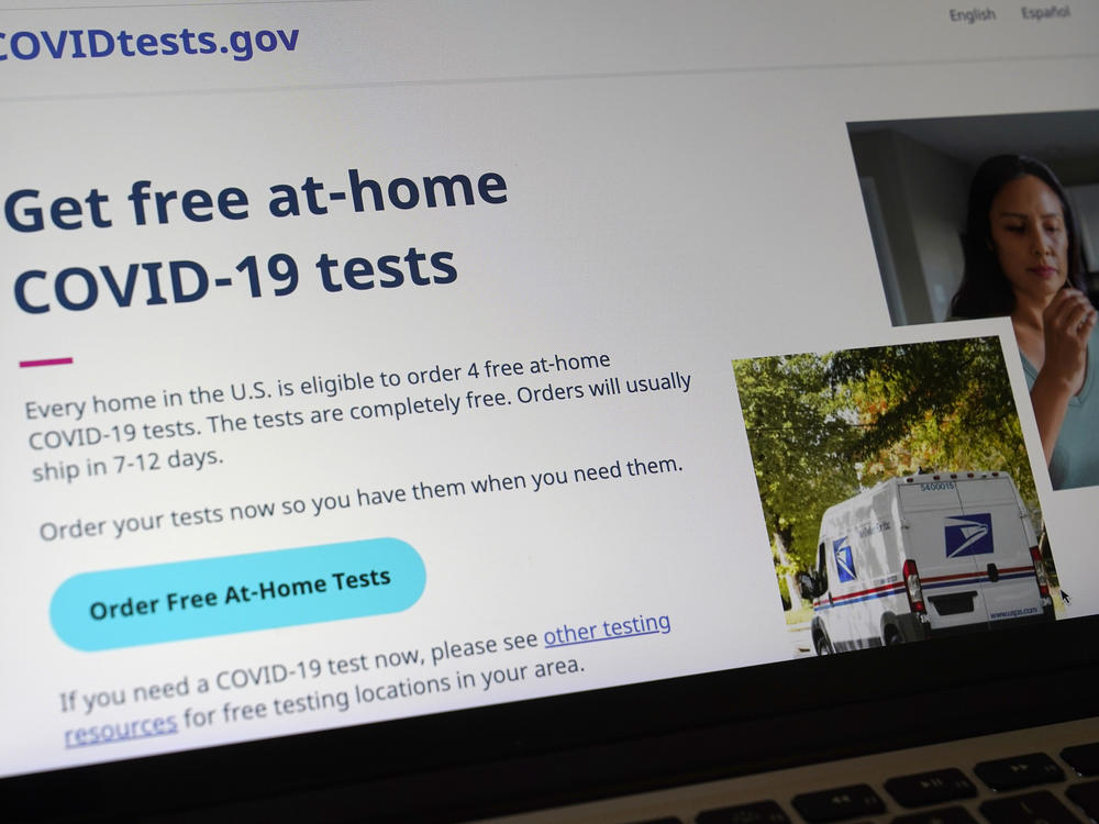 The website COVIDTests.gov allows people to order four at-home tests per residence and have them delivered by mail. Now there's a phone number, too.