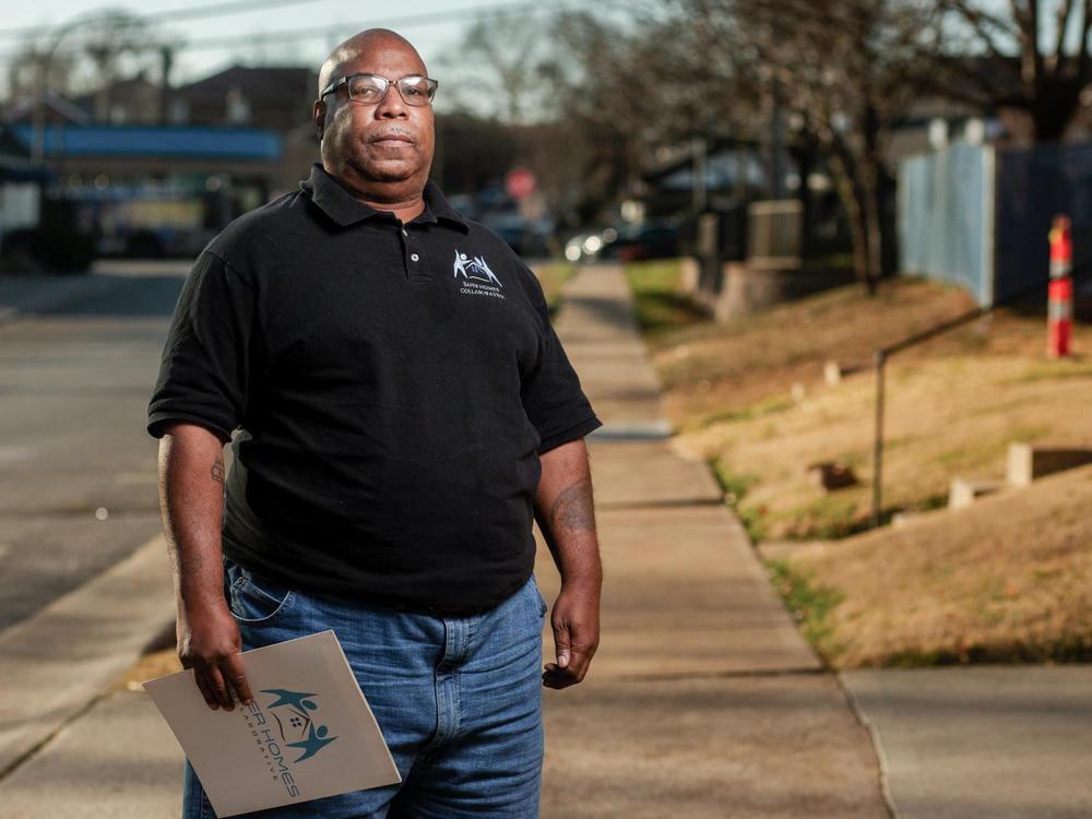 Bill Mays, a member of the Safer Homes Collaborative, outside his home in the Tower Grove East neighborhood of St. Louis. The Collaborative works on suicide prevention through safe gun storage and crisis intervention.