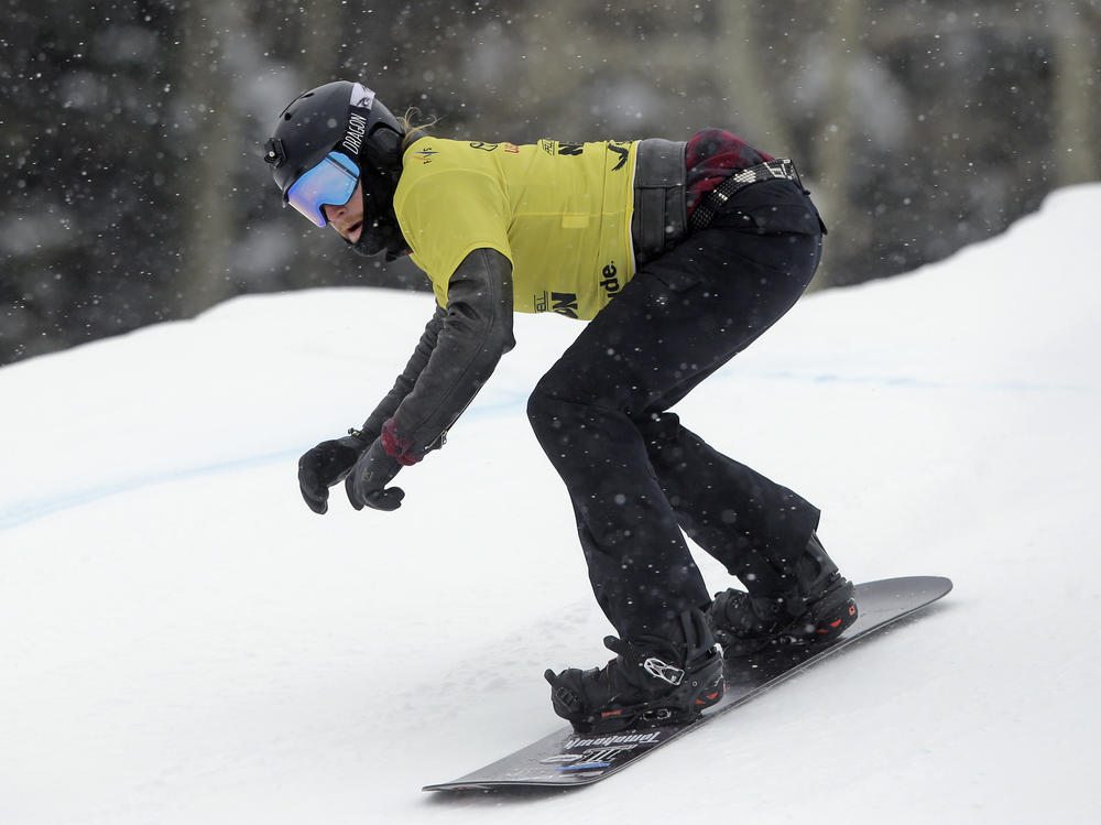 Hagen Kearney of the U.S. competes during qualifications in a U.S. Grand Prix men's snowboarding World Cup event in 2017 in Solitude, Utah.