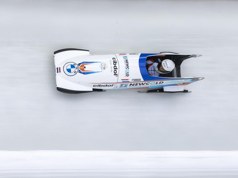 Karlien Sleper from the Netherlands competes in the women's monobob at the Bobsled World Cup race in Igls, near Innsbruck, Austria, last November.