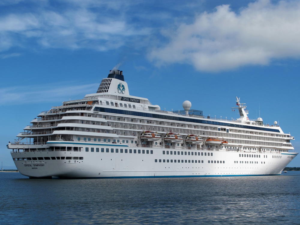 The cruise liner Crystal Symphony leaves the harbor in Charleston, S.C. , in 2013. A 2022 trip by the ship ended in a lawsuit-fueled detour.