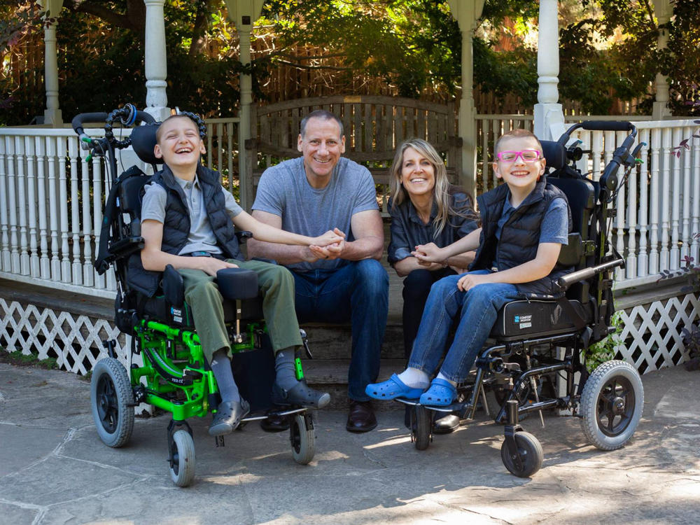 The Miller family in November 2021. From left: Carson, 11, Danny, Nikki and Chase, 10.