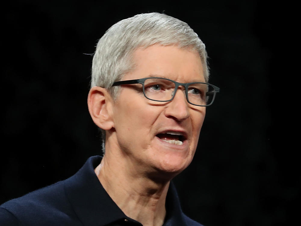 Apple CEO Tim Cook speaks during the 2018 Apple Worldwide Developer Conference (WWDC) at the San Jose Convention Center.