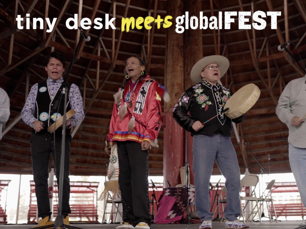 Northern Cree perform for Tiny Desk Meets globalFEST.